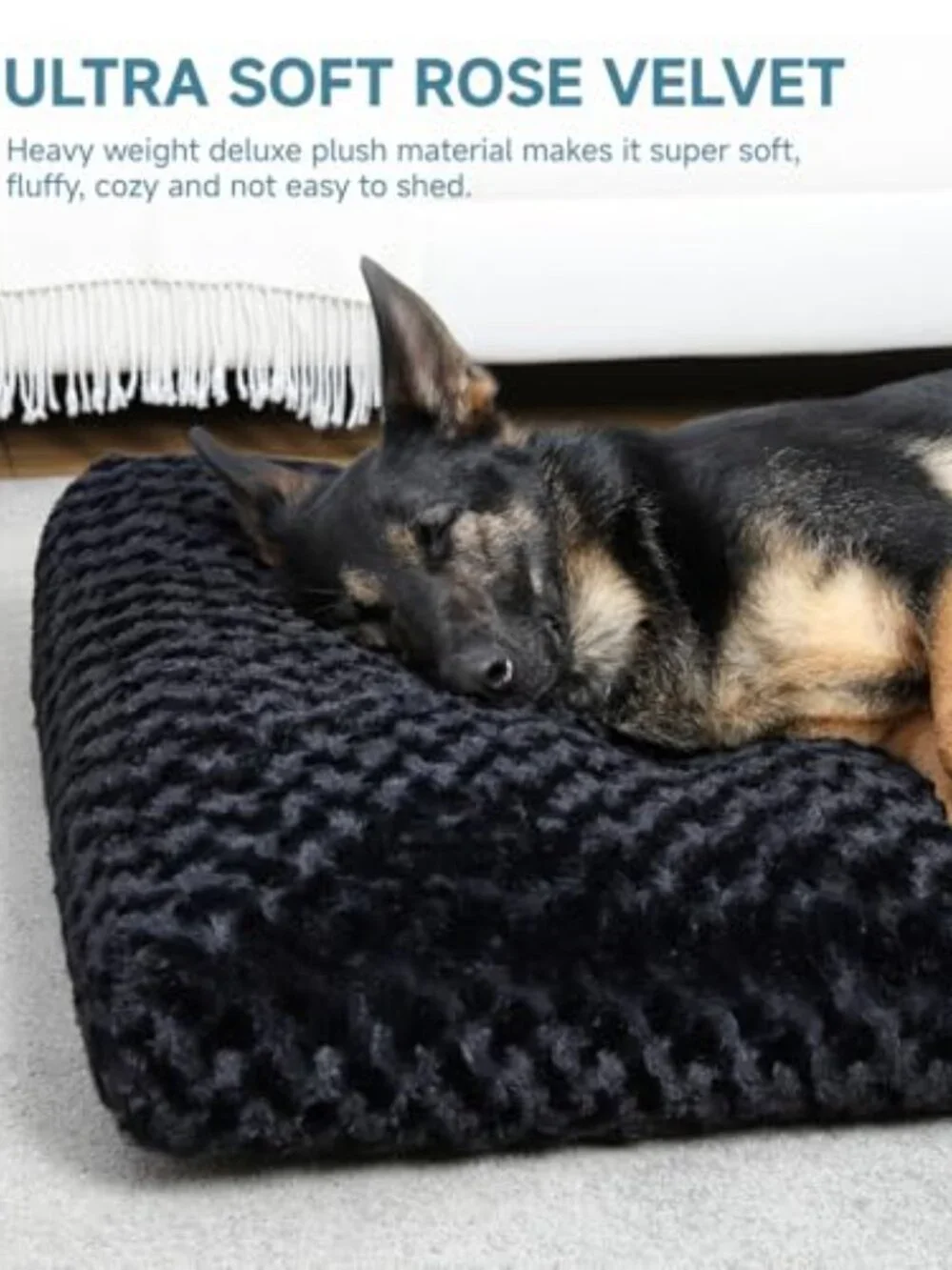 New Washable Dog Bed Anti-Slip Dog Crate Beds Deluxe Plush Kennel Pad Comfy Pet